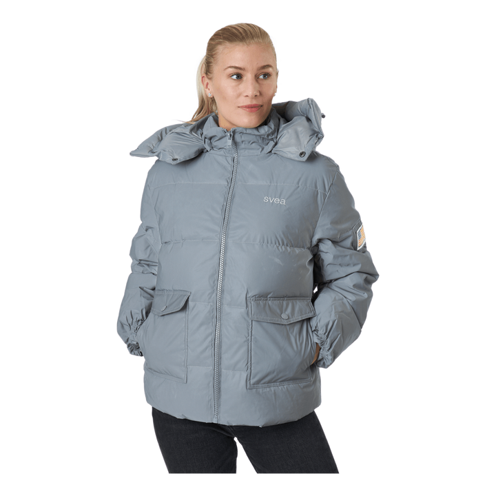 W. Hooded Reflective Puffer Ja Silver