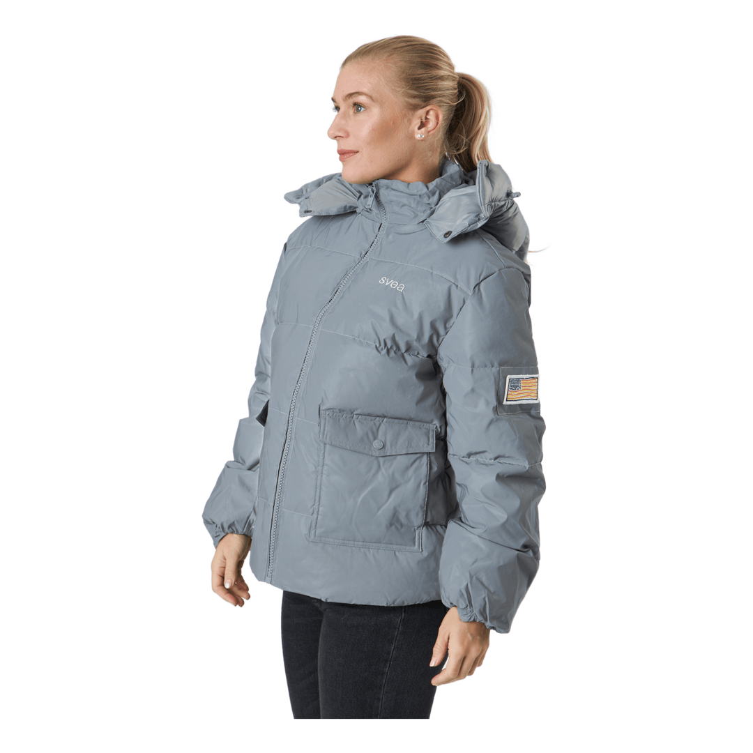 W. Hooded Reflective Puffer Ja Silver