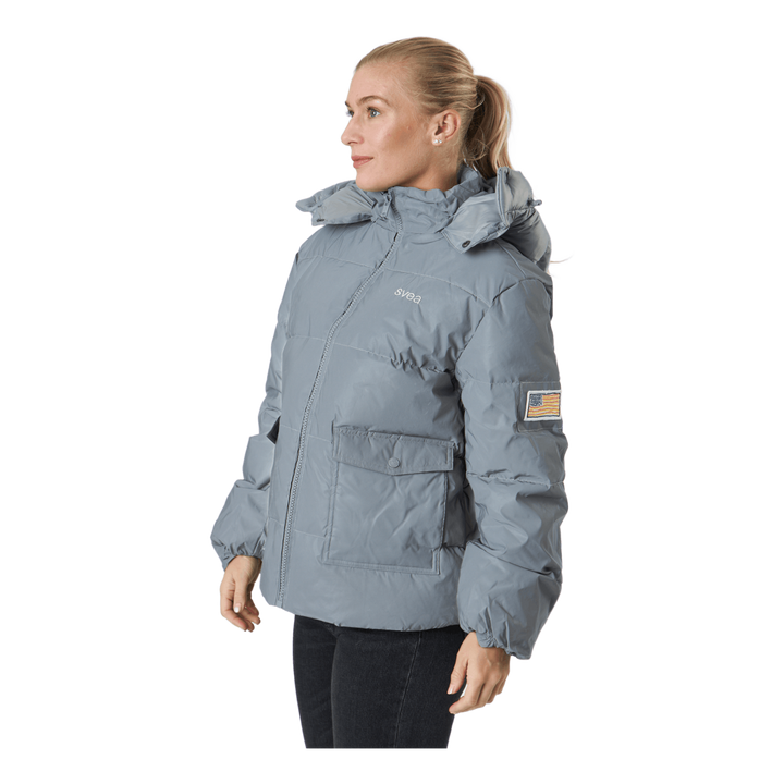 W. Hooded Reflective Puffer Ja Silver