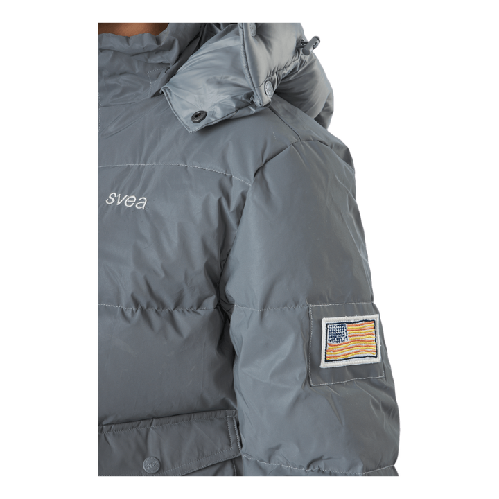 W. Hooded Reflective Puffer Ja Silver