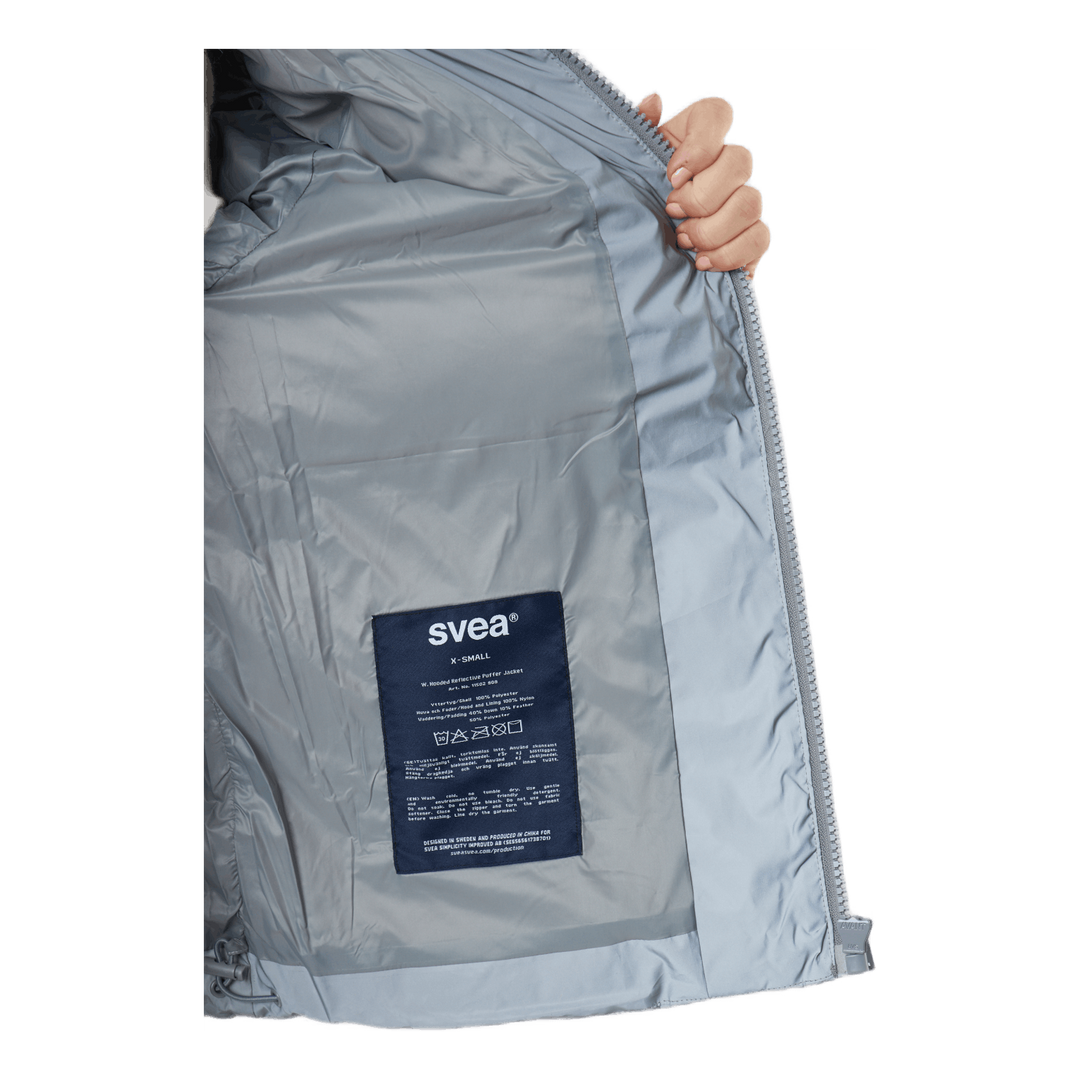 W. Hooded Reflective Puffer Ja Silver