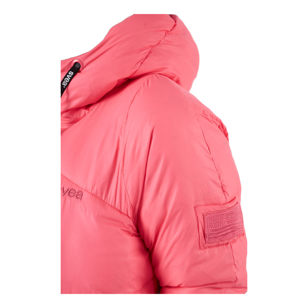 W. Mid Length Shiny Jacket Happy Pink
