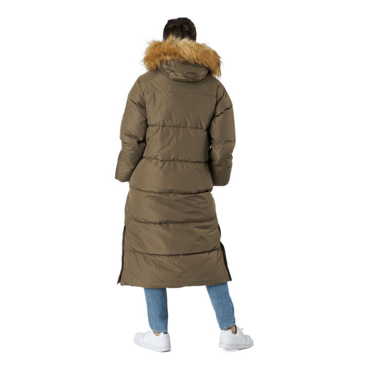 W. Loose Fur Hood Coat Mole