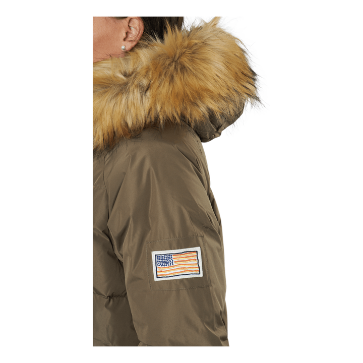 W. Loose Fur Hood Coat Mole