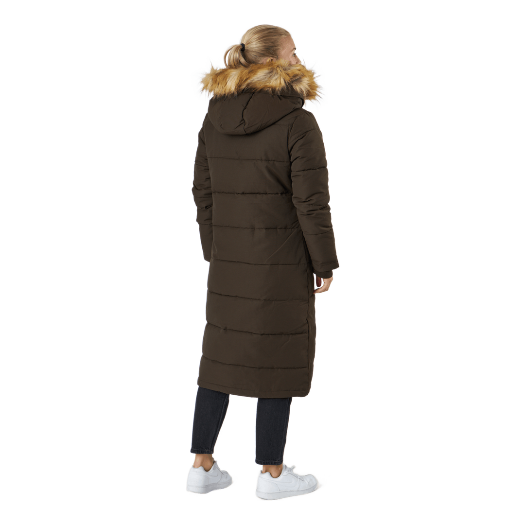 W. Long Slim Padded Parka Brownie Bit