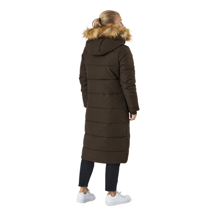 W. Long Slim Padded Parka Brownie Bit