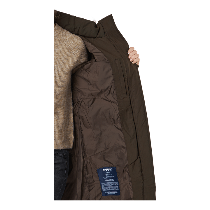 W. Long Slim Padded Parka Brownie Bit