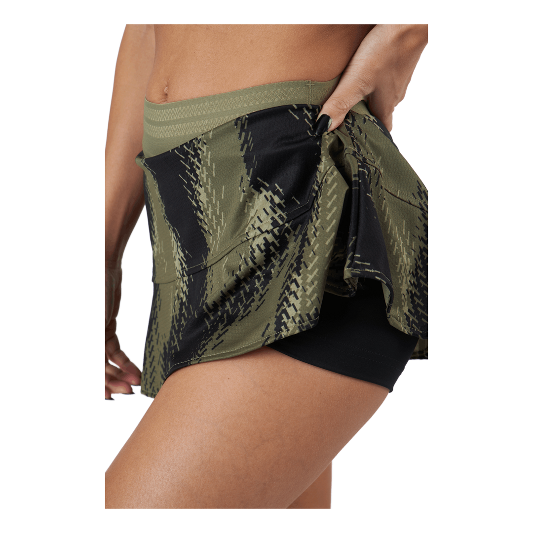 Printed Match Skirt P.blue 000/brown