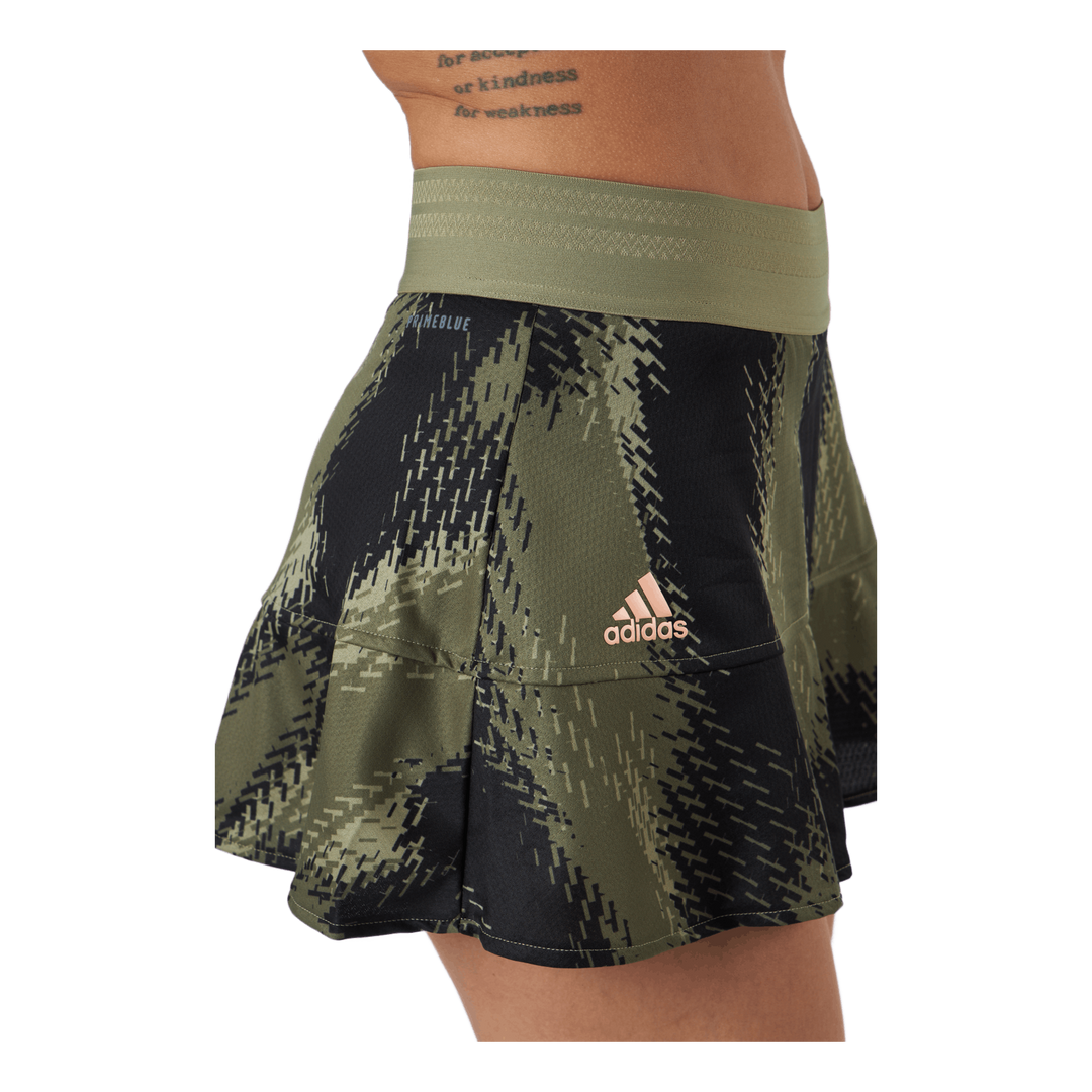 Printed Match Skirt P.blue 000/brown