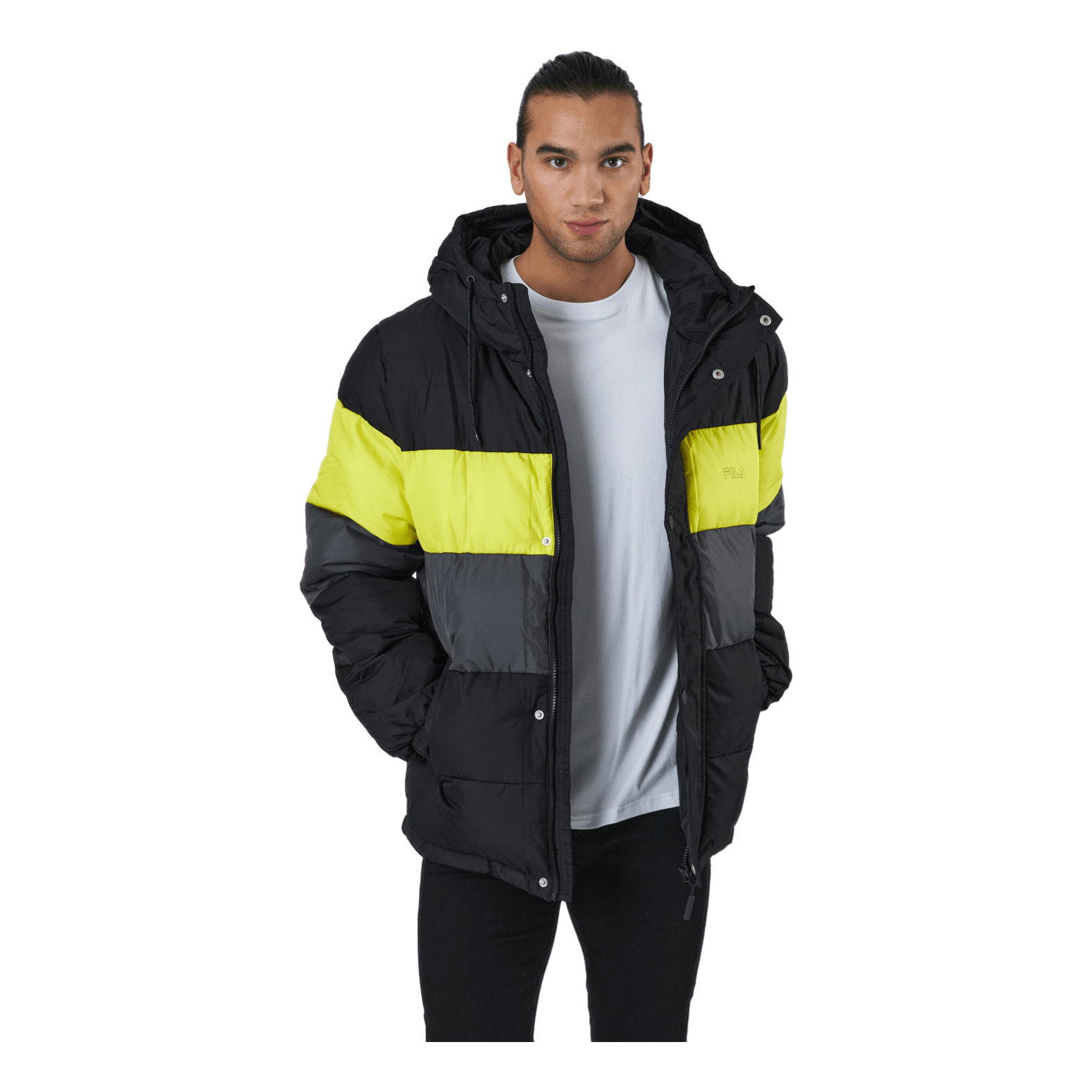 Black and online yellow fila jacket