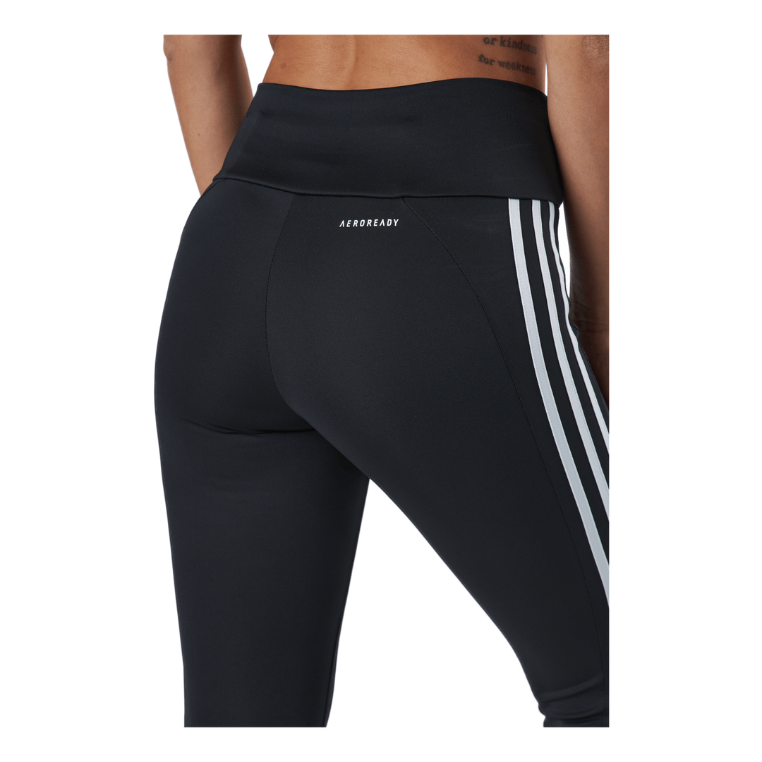 High Rise 3-Stripes 7/8 Tights Black / White