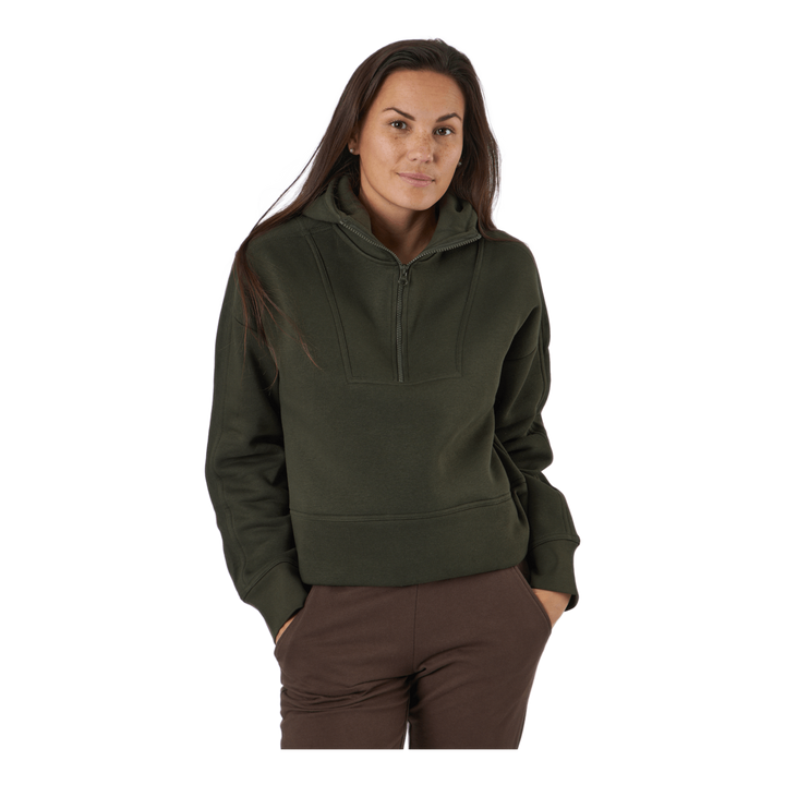 Oversized Zip Hood Forest Green