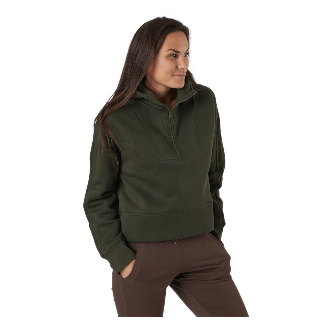 Oversized Zip Hood Forest Green