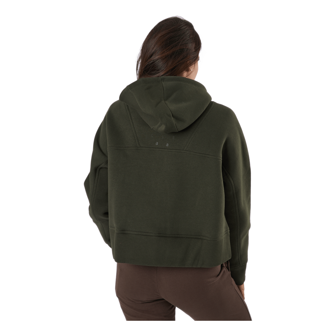 Oversized Zip Hood Forest Green