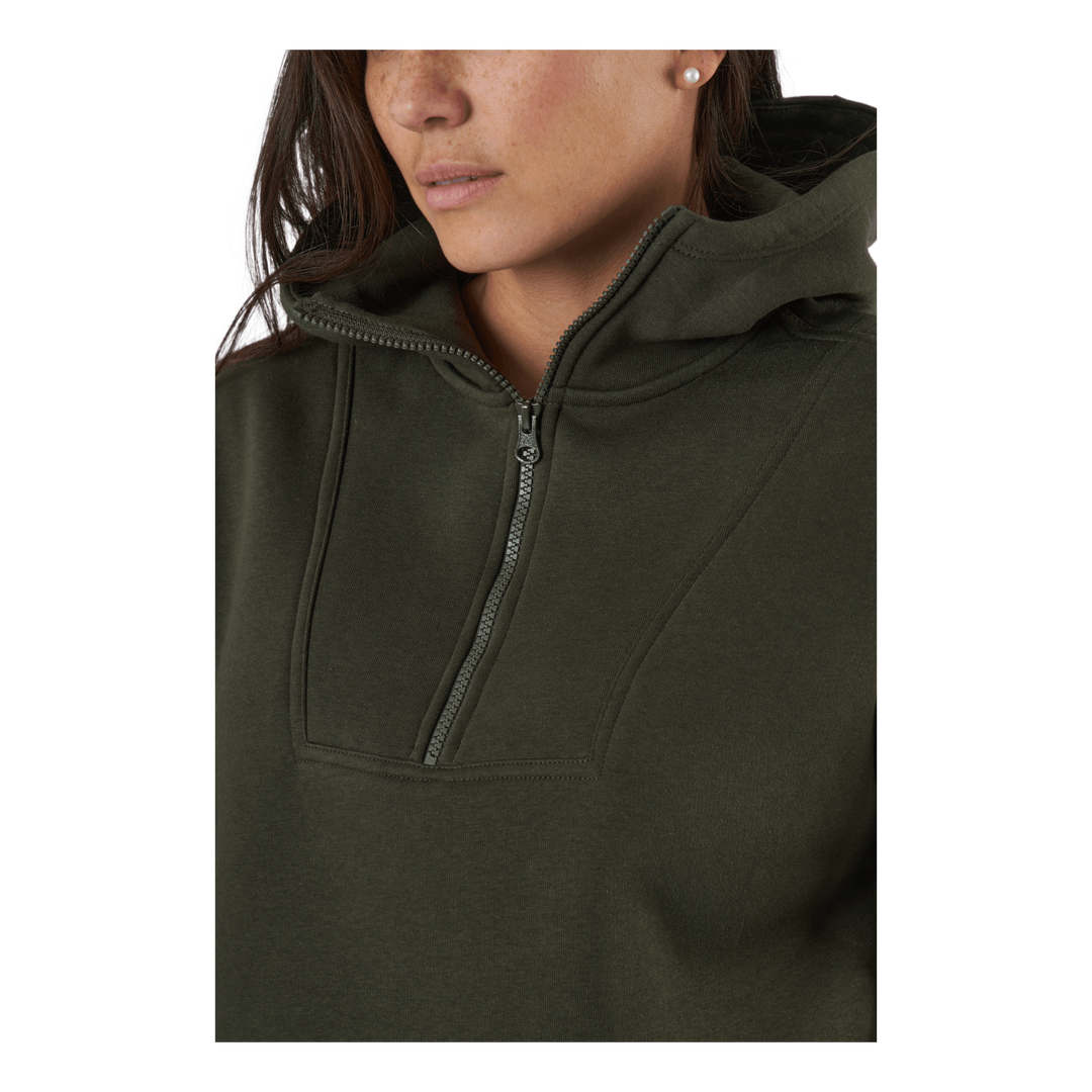 Oversized Zip Hood Forest Green
