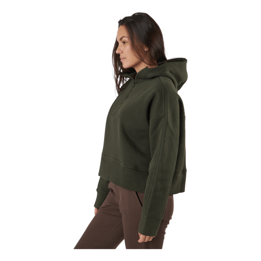 Oversized Zip Hood Forest Green