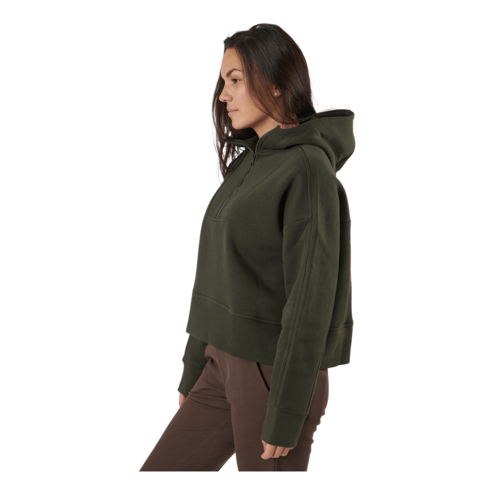 Oversized Zip Hood Forest Green