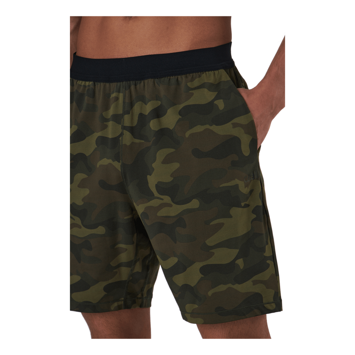 M Printed Elastic Shorts Action Green