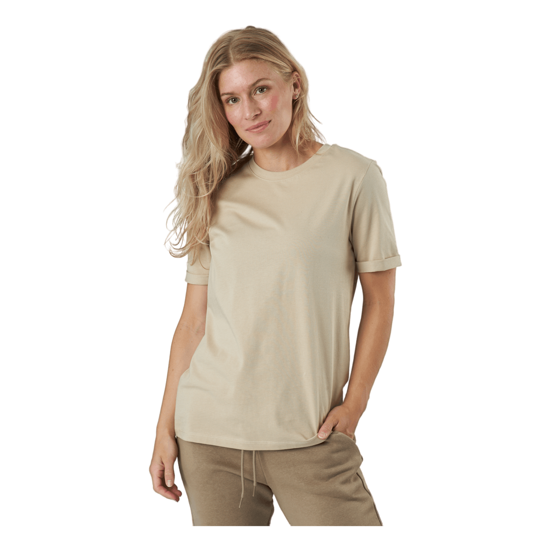 Pcria Ss Fold Up Solid Tee Noo White Pepper