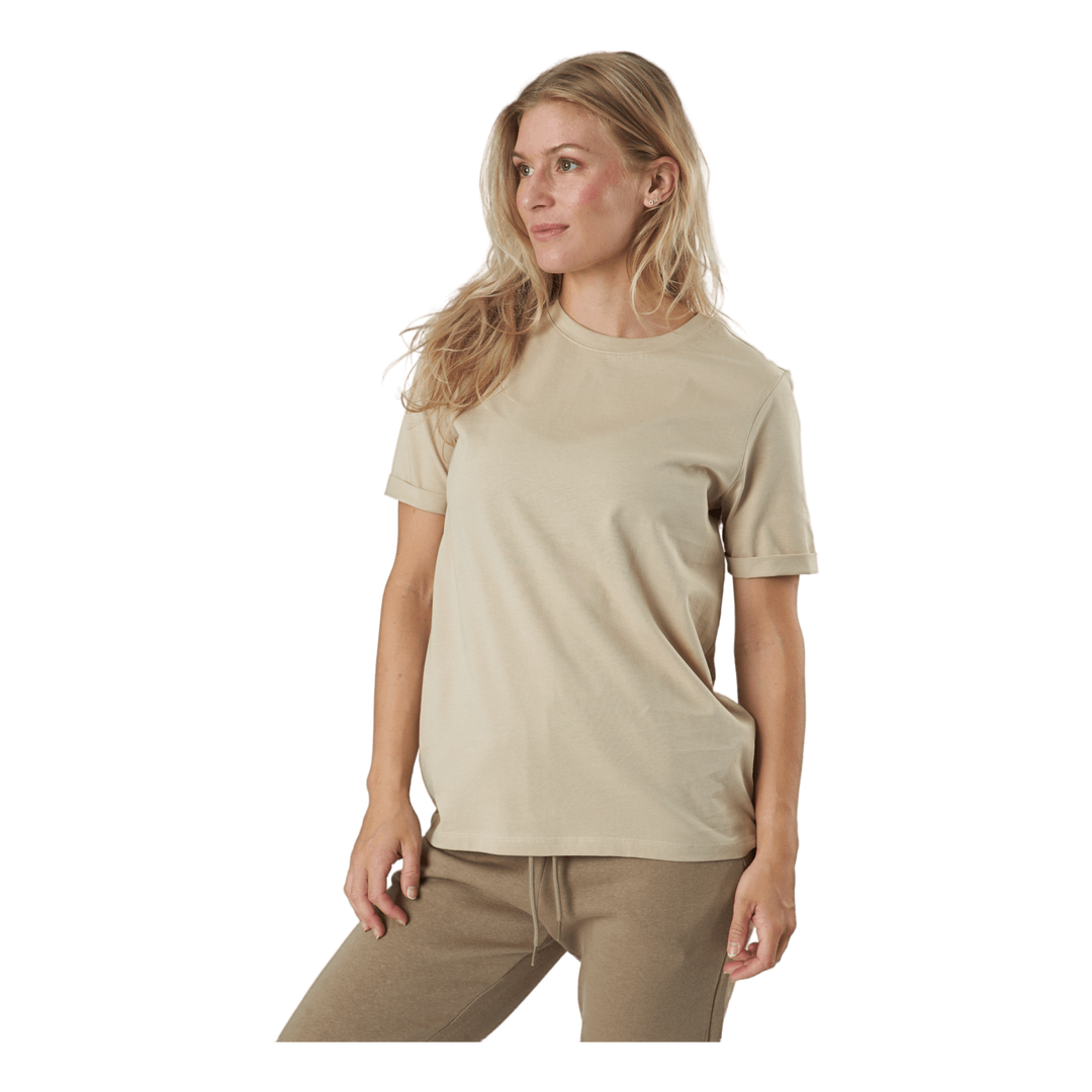 Pcria Ss Fold Up Solid Tee Noo White Pepper