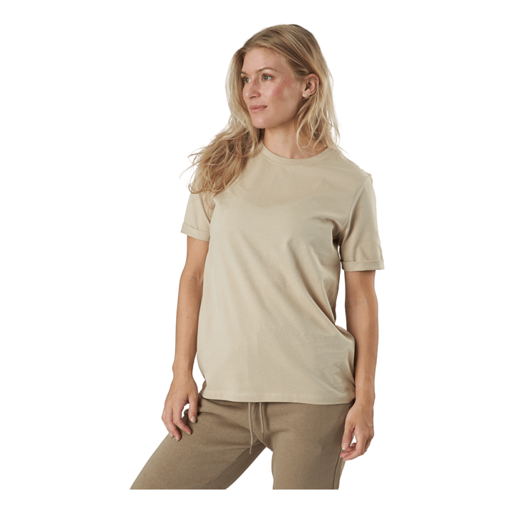Pcria Ss Fold Up Solid Tee Noo White Pepper