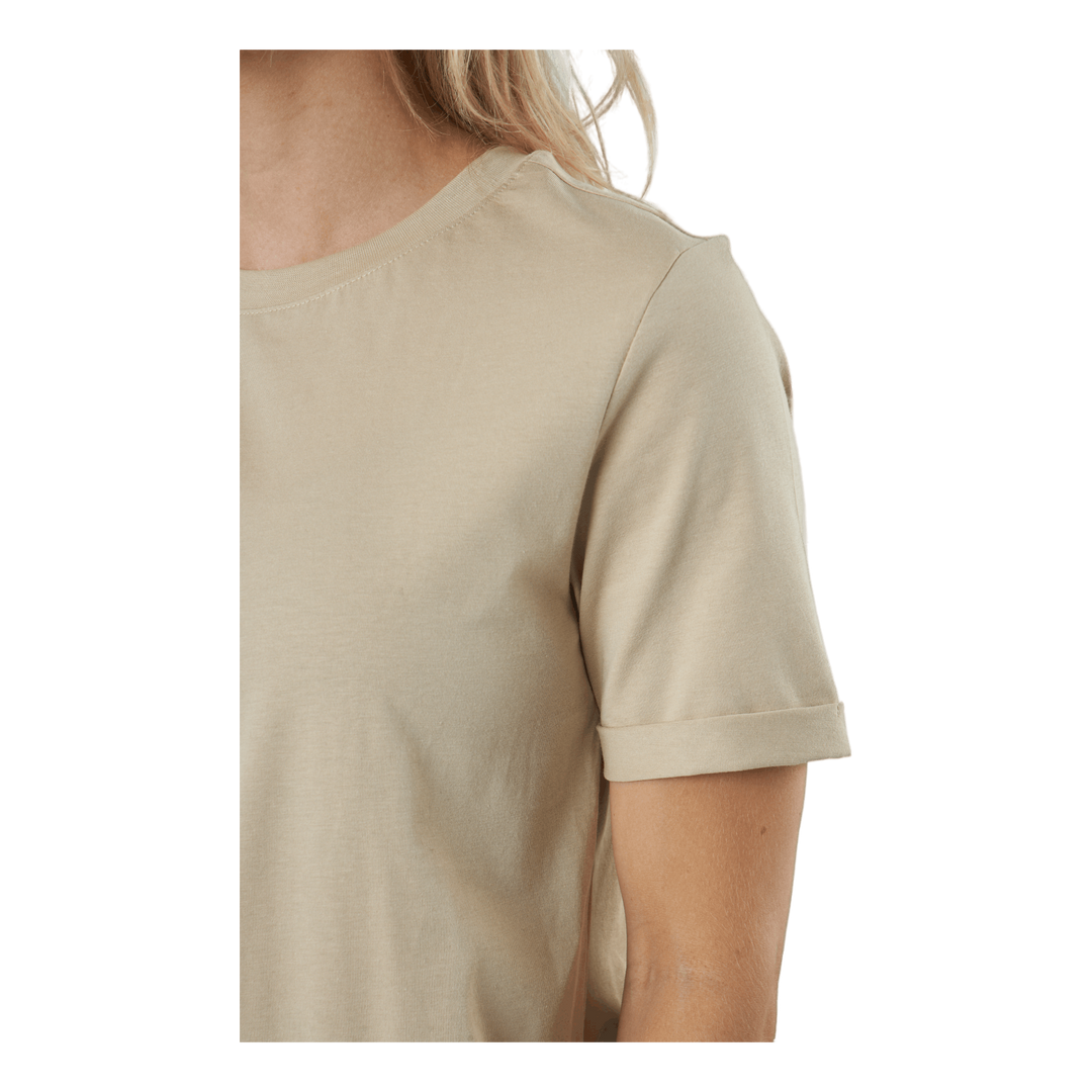 Pcria Ss Fold Up Solid Tee Noo White Pepper