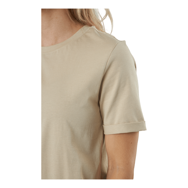 Pcria Ss Fold Up Solid Tee Noo White Pepper