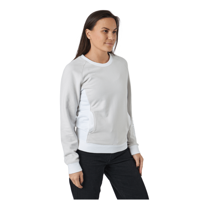 Linear Logo Sleeve Crew White Sand