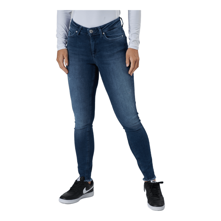 Onlblush Life Mid Sk Ank Raw R Dark Blue Denim