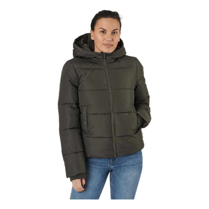 Pcbee New Short  Puffer Jacket Black Olive