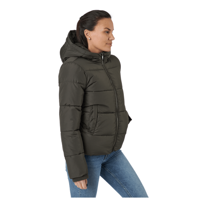 Pcbee New Short  Puffer Jacket Black Olive