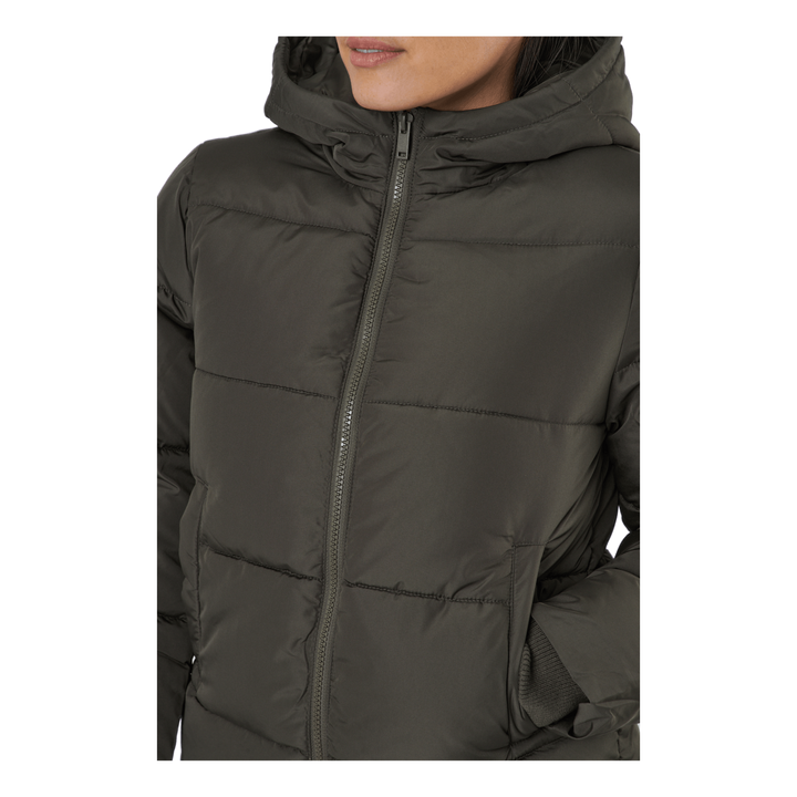 Pcbee New Short  Puffer Jacket Black Olive