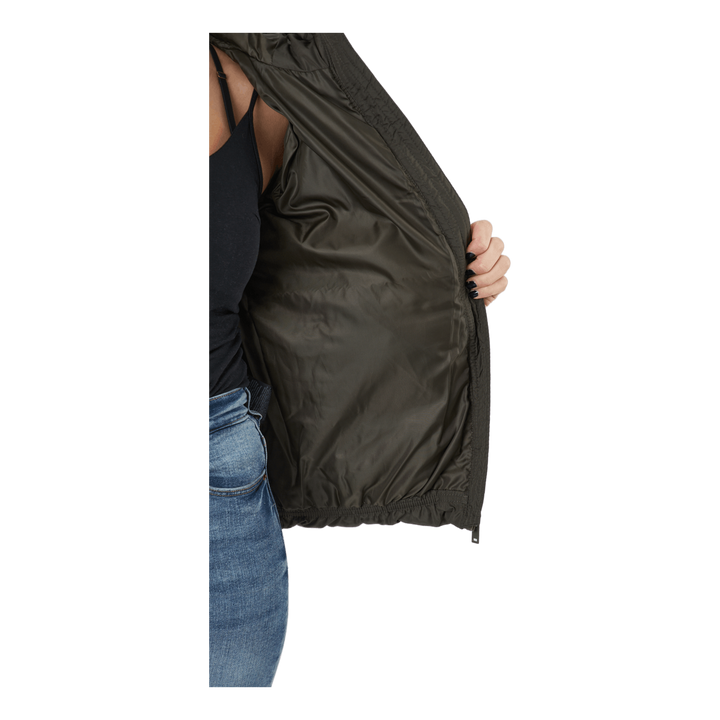 Pcbee New Short  Puffer Jacket Black Olive