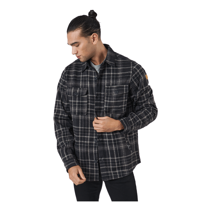 Dewey M Checked Fleece Shirt Black