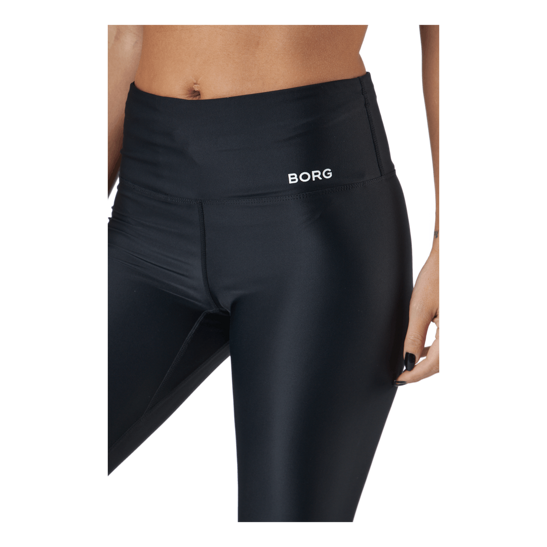 Borg High Waist Solid Tights Black Beauty