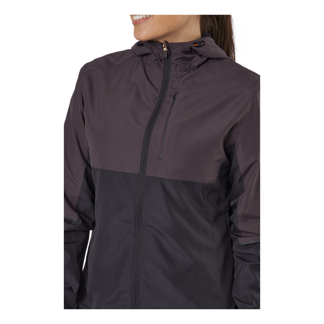 Lassie W Running Jacket With H Black Bean