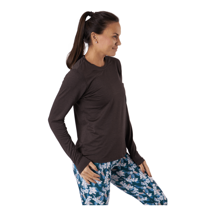 Maje W Melange L-s Tee Black Bean
