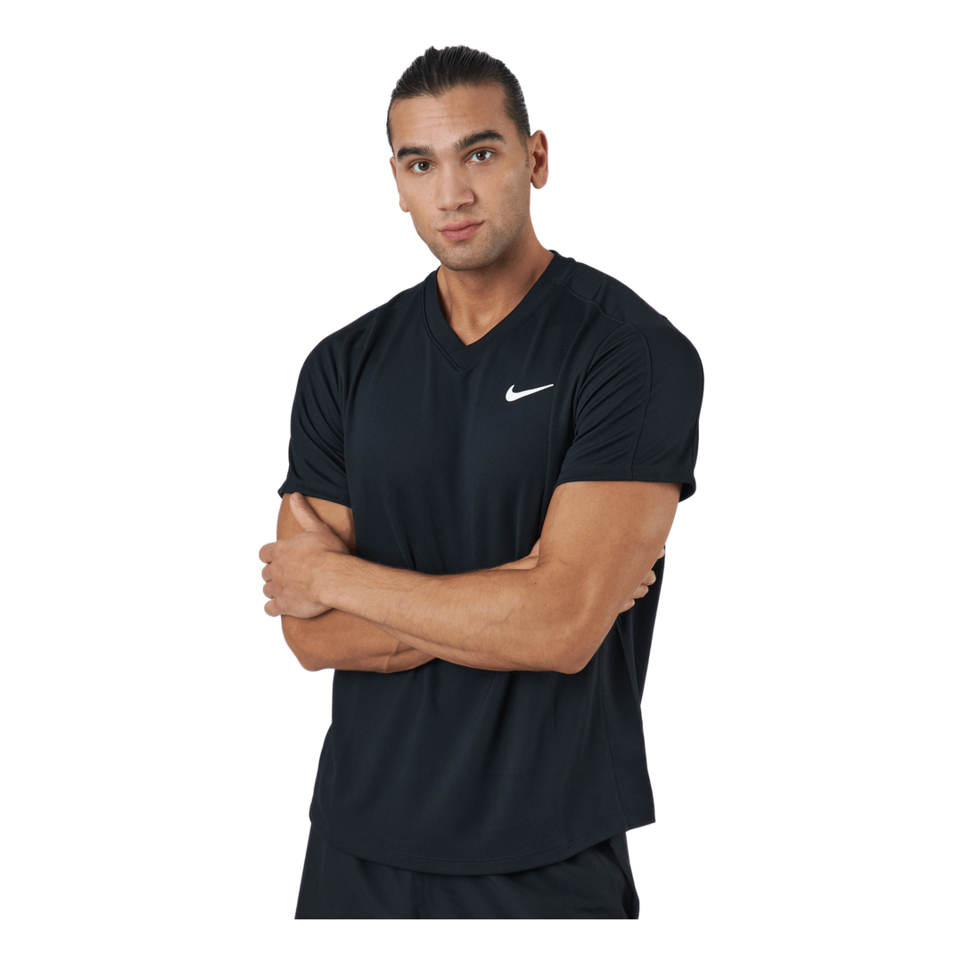 NikeCourt Dri-FIT Victory Men's Tennis Top BLACK/BLACK/WHITE