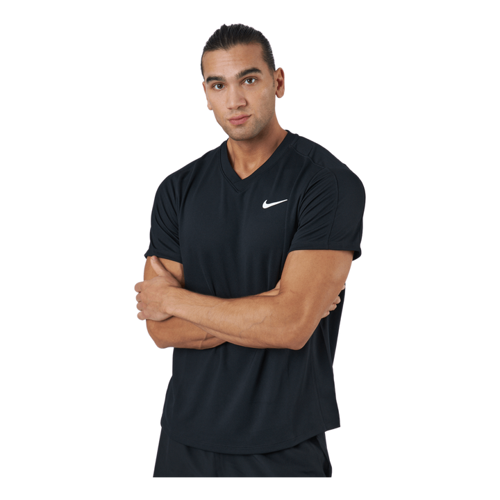 NikeCourt Dri-FIT Victory Men's Tennis Top BLACK/BLACK/WHITE