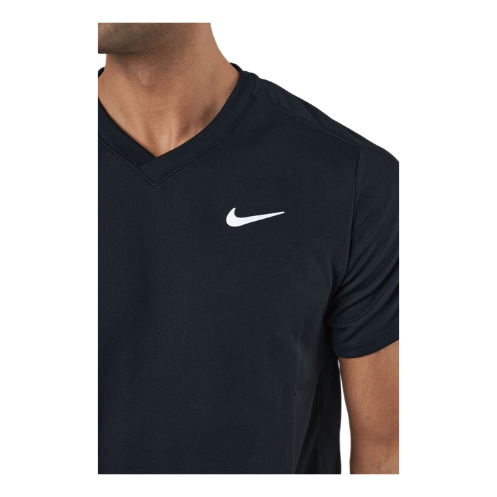 NikeCourt Dri-FIT Victory Men's Tennis Top BLACK/BLACK/WHITE