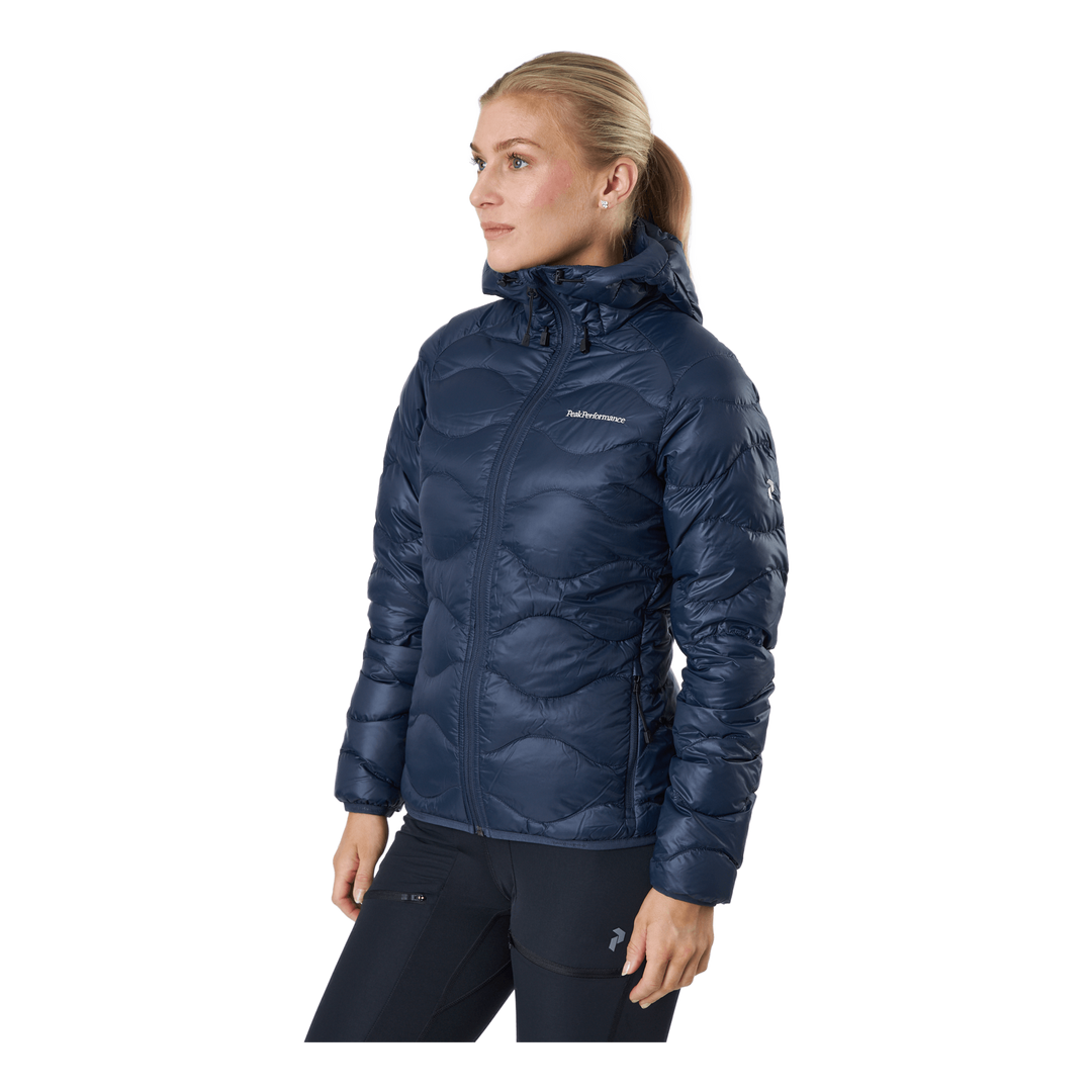 W Helium Down Hood Jacket Blue Shadow