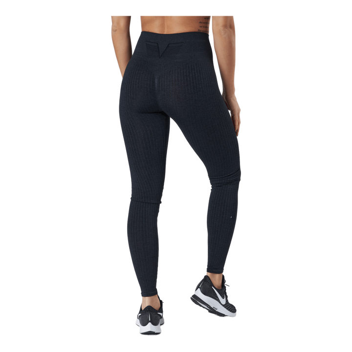 Ribbed Black Sand Melange Seam Black