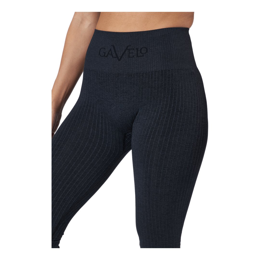 Ribbed Black Sand Melange Seam Black