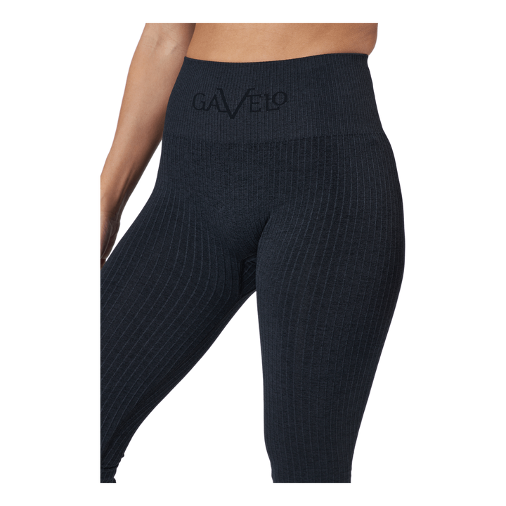 Ribbed Black Sand Melange Seam Black