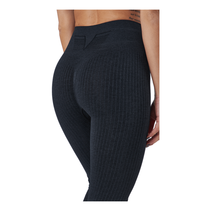 Ribbed Black Sand Melange Seam Black