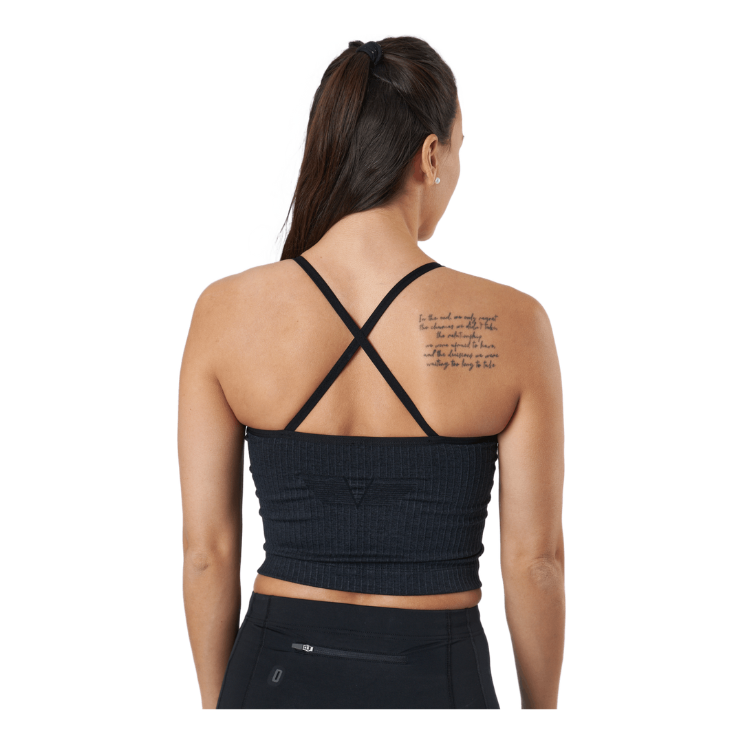 Ribbed Black Sand Melange Seam Black