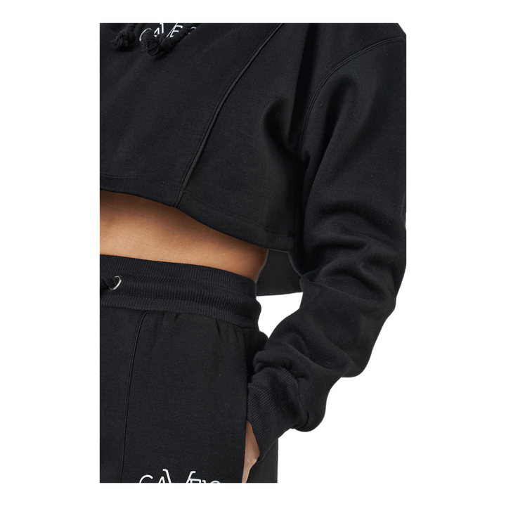 Chill Lounge Cropped Hoodie Black