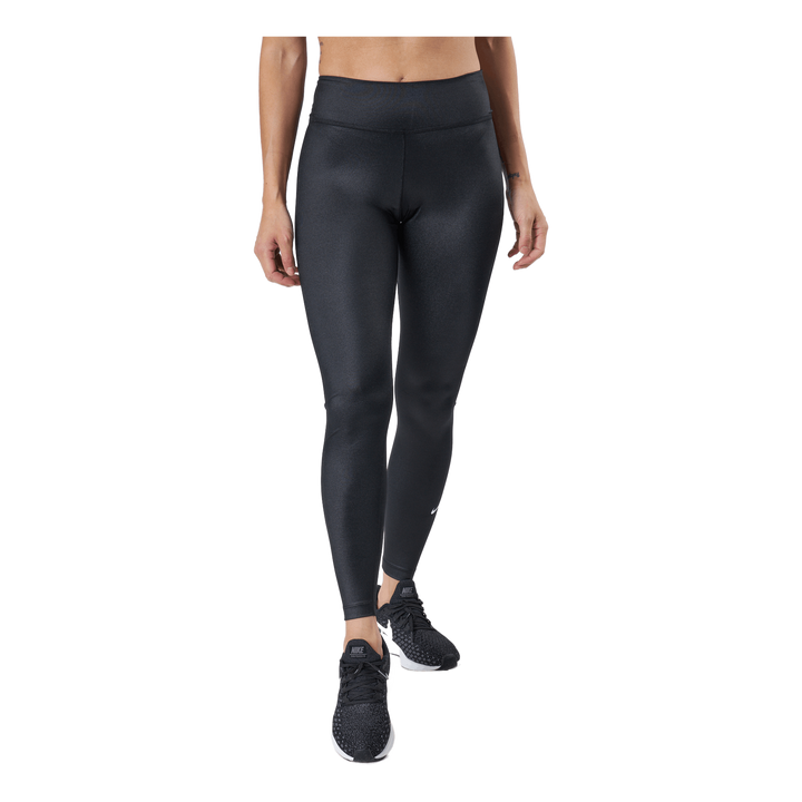 Dri-FIT One Women's Mid-Rise Shine Leggings BLACK/WHITE
