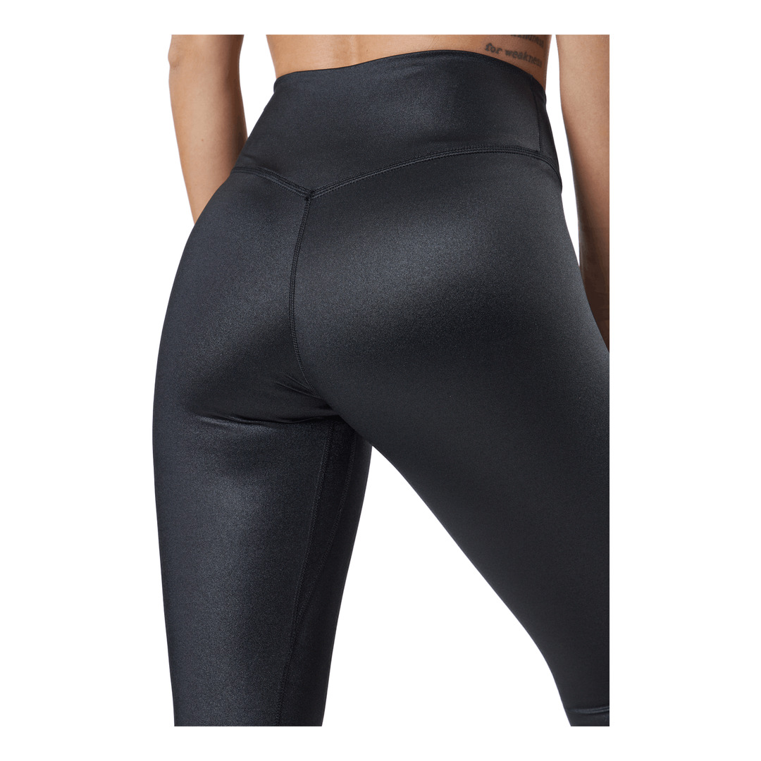 Dri-FIT One Women's Mid-Rise Shine Leggings BLACK/WHITE