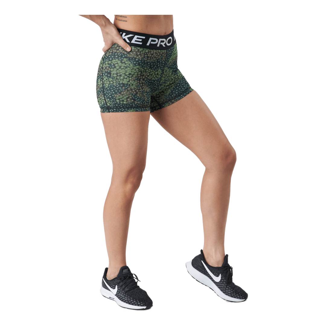 Nike Pro Dri-fit Women's 3" Pr Treeline/black/white
